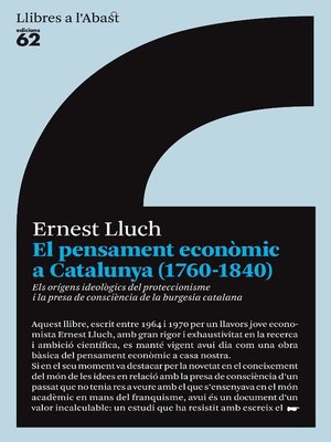 cover image of El pensament econòmic a Catalunya (1760-1840)
